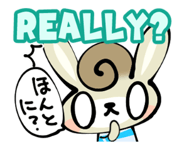 Curly Hair Rabbit Simple Messages sticker #12974687