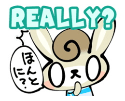 Curly Hair Rabbit Simple Messages sticker #12974687