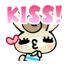 Curly Hair Rabbit Simple Messages sticker #12974688