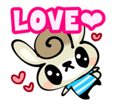 Curly Hair Rabbit Simple Messages sticker #12974689