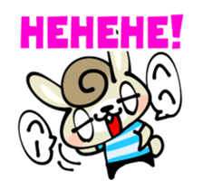 Curly Hair Rabbit Simple Messages sticker #12974692