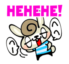 Curly Hair Rabbit Simple Messages sticker #12974692
