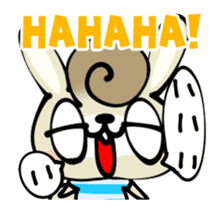 Curly Hair Rabbit Simple Messages sticker #12974693