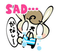 Curly Hair Rabbit Simple Messages sticker #12974697