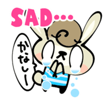 Curly Hair Rabbit Simple Messages sticker #12974697