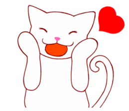 White cat "shiromaru" 1 sticker #12978758