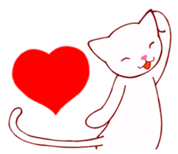 White cat "shiromaru" 1 sticker #12978761