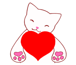 White cat "shiromaru" 1 sticker #12978763