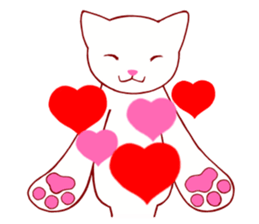 White cat "shiromaru" 1 sticker #12978766