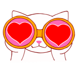 White cat "shiromaru" 1 sticker #12978773
