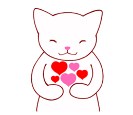 White cat "shiromaru" 1 sticker #12978779