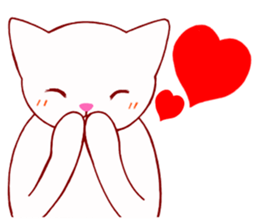 White cat "shiromaru" 1 sticker #12978780
