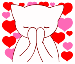 White cat "shiromaru" 1 sticker #12978781