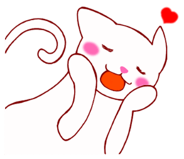 White cat "shiromaru" 1 sticker #12978782