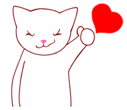 White cat "shiromaru" 1 sticker #12978783