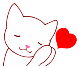 White cat "shiromaru" 1 sticker #12978788