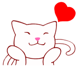 White cat "shiromaru" 1 sticker #12978791