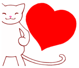 White cat "shiromaru" 1 sticker #12978793