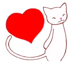 White cat "shiromaru" 1 sticker #12978796