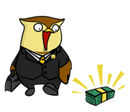 Mr. Owricky, the business owl sticker #12979815