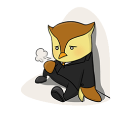 Mr. Owricky, the business owl sticker #12979826