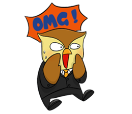 Mr. Owricky, the business owl sticker #12979835