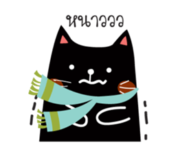Black and White Meaw cats sticker #12980116