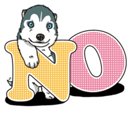 Wanko-Biyori Puppy of Siberian husky sticker #12980848