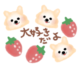 dog & fruits sticker #12987239