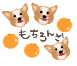 dog & fruits sticker #12987260