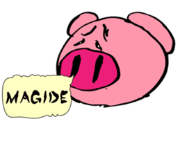 Pig balloon sticker #12987538