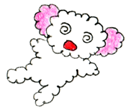 The dog of a pink ear 2. sticker #12987607