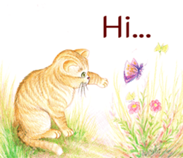 Love Cat House : Meow w Color pencil. sticker #12988207