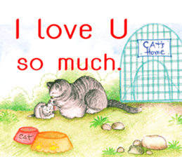 Love Cat House : Meow w Color pencil. sticker #12988216