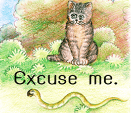 Love Cat House : Meow w Color pencil. sticker #12988226