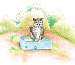 Love Cat House : Meow w Color pencil. sticker #12988233
