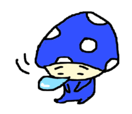 A blue mushroom and red mushroom sticker #12988341