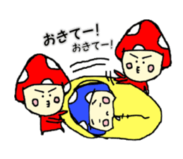 A blue mushroom and red mushroom sticker #12988343