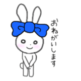 ribbon rabbit (blue) sticker #12989167