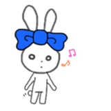 ribbon rabbit (blue) sticker #12989168