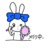 ribbon rabbit (blue) sticker #12989170