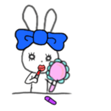 ribbon rabbit (blue) sticker #12989171