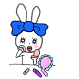 ribbon rabbit (blue) sticker #12989172