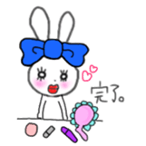 ribbon rabbit (blue) sticker #12989173