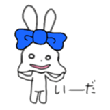 ribbon rabbit (blue) sticker #12989175