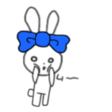 ribbon rabbit (blue) sticker #12989176