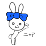 ribbon rabbit (blue) sticker #12989177