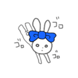ribbon rabbit (blue) sticker #12989178