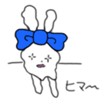 ribbon rabbit (blue) sticker #12989180
