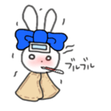 ribbon rabbit (blue) sticker #12989183